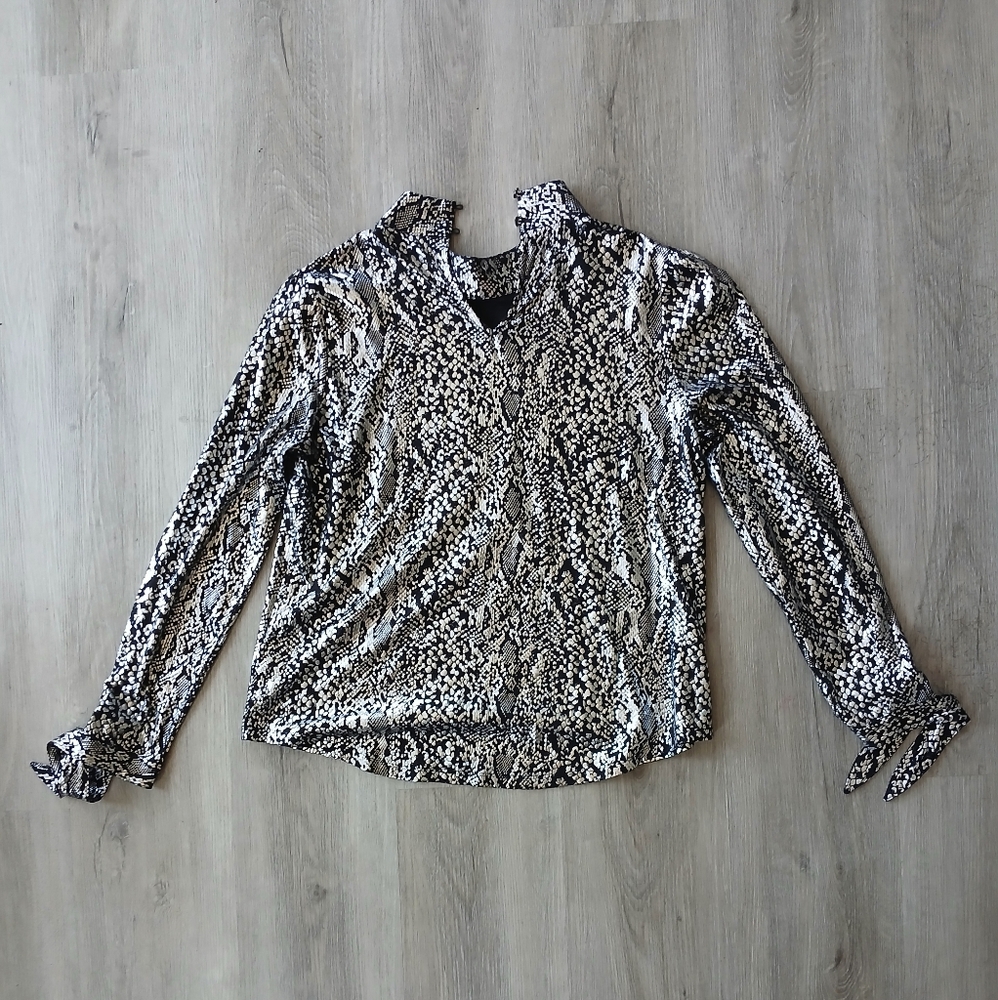 Michael Kors Silver blouse top size medium